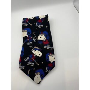 Peanuts Snoopy Charlie Brown Hockey Tie 1958 United Feature Syndicate Silk